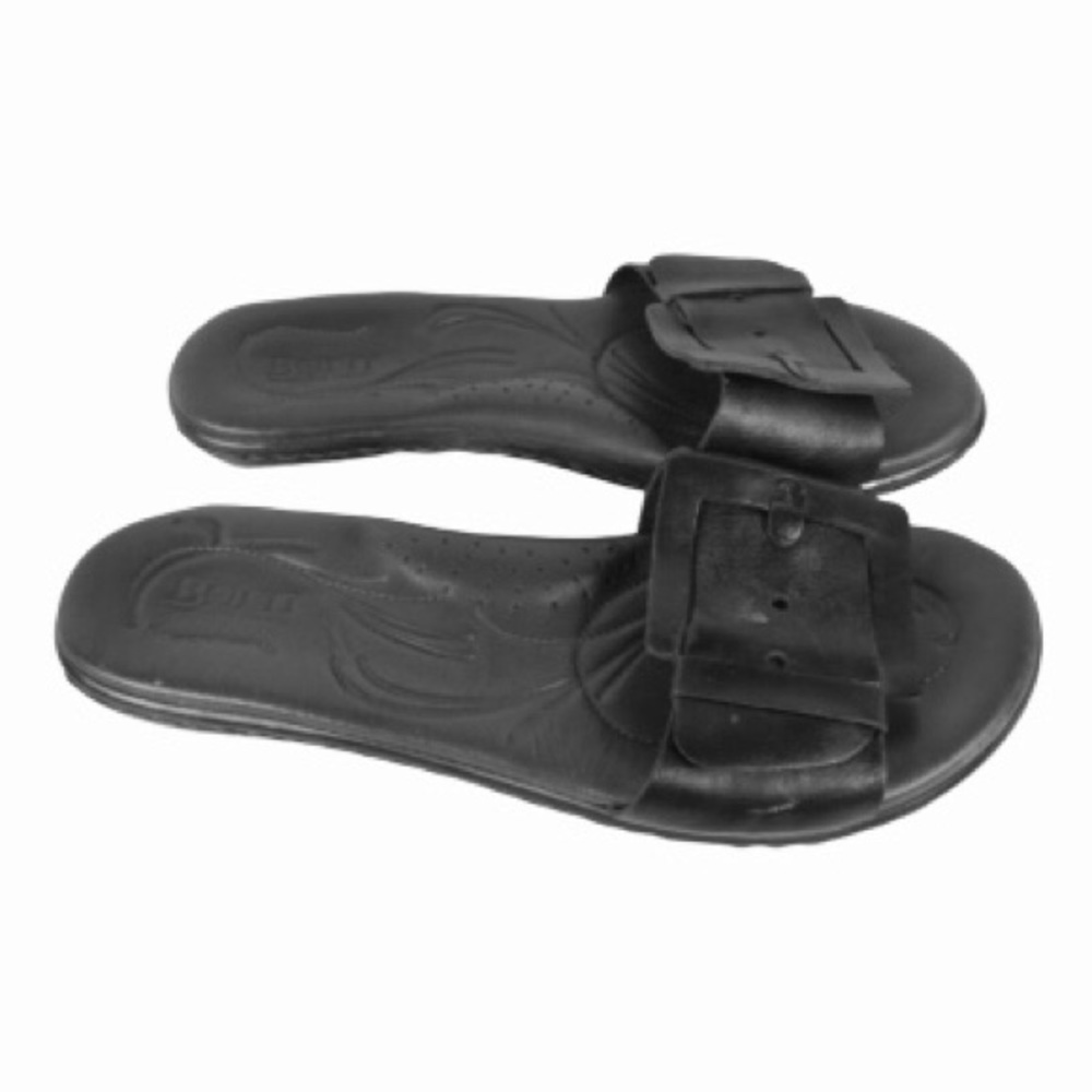 Born Black Elizabeth Sandal Slides Buckle Strap 8